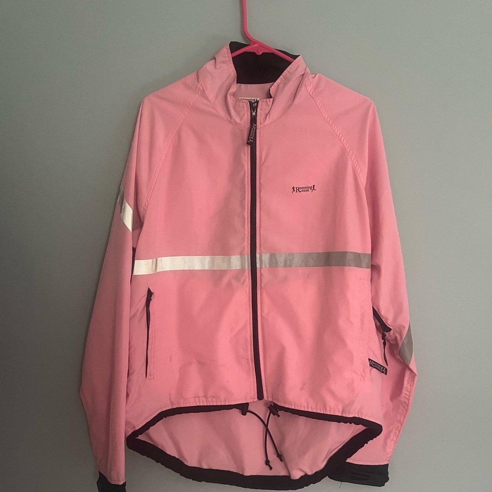 Pink Running Room reflective jacket size small